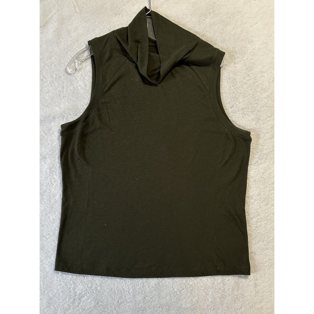 Lululemon Womens Size 10? Green Sleeveless Mock Neck T Shirt Top (L5)